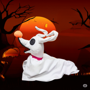 Peluche de lujo de Zero, el perro fantasma de Jack Skellington